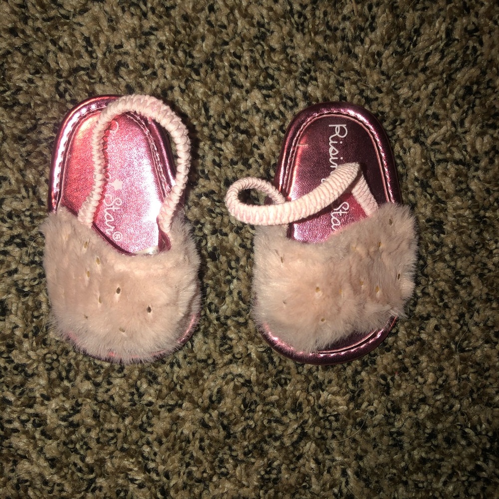 Baby girl Pink fuzzy sides